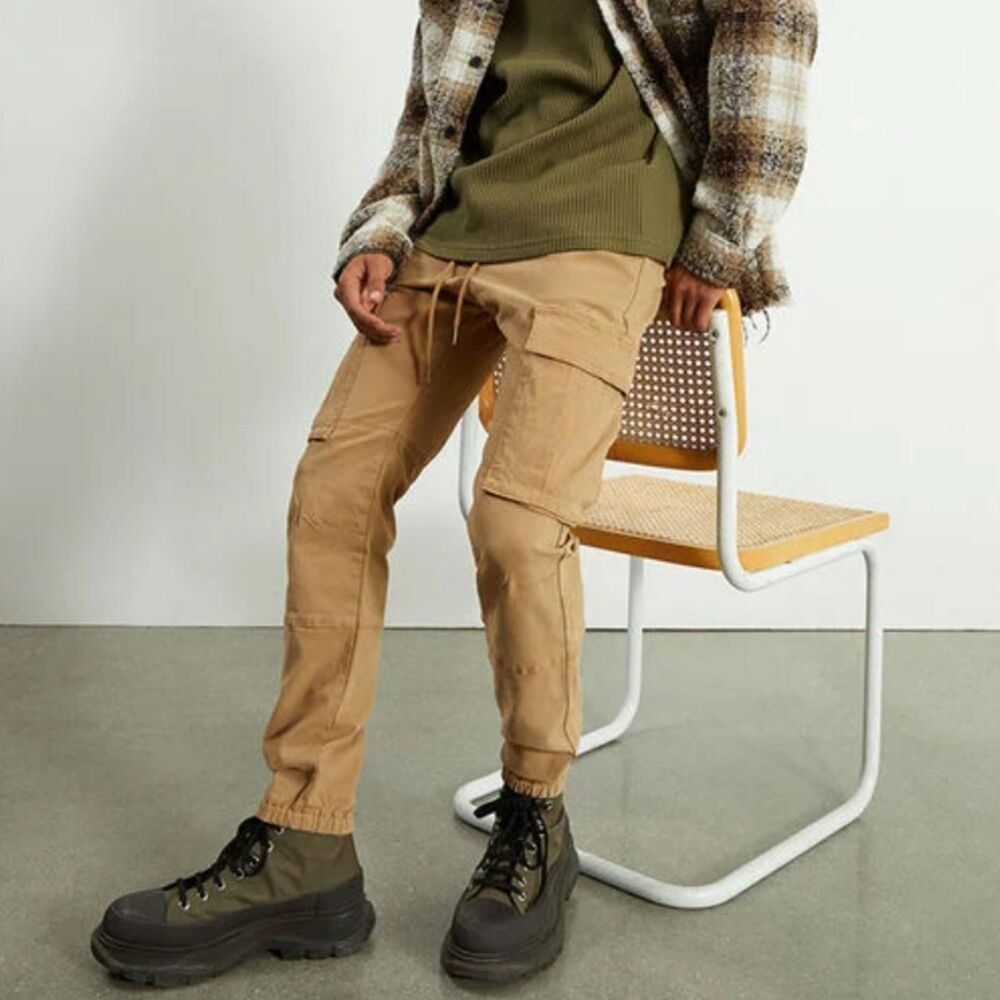 Pacsun Men's Tan and Cream Trousers